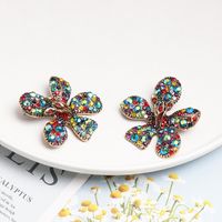 52478 Jujia Nouvelle Européen Et Américain Personnalisé Exagéré Célèbre Marque Fleurs Élégantes Boucles D'oreilles Rétro Grand Femelle Boucles D'oreilles En Gros main image 2