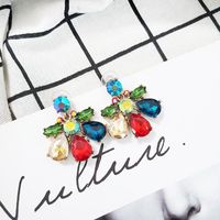 Fashion Rhinestone Glass Flower Earrings Nhjj142196 main image 1