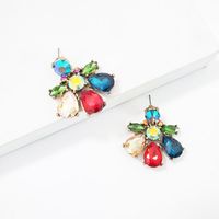 Fashion Rhinestone Glass Flower Earrings Nhjj142196 main image 4