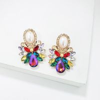 Fashion Rhinestone Glass Flower Earrings Nhjj142205 main image 1