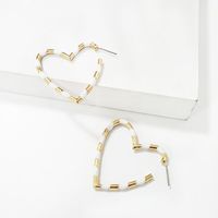 New Alloy Black And White Wire Heart Earrings Nhjj142208 main image 3