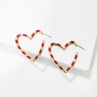 New Alloy Black And White Wire Heart Earrings Nhjj142208 main image 4