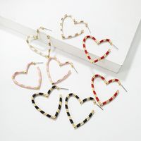 New Alloy Black And White Wire Heart Earrings Nhjj142208 main image 5