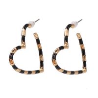New Alloy Black And White Wire Heart Earrings Nhjj142208 main image 10