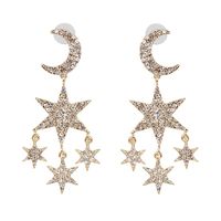 Fashion Alloy-encrusted Five-pointed Star Moon Tassel Earrings Nhjj142211 main image 8