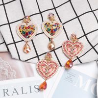 New Heart-shaped Colored Rhinestone Stud Earrings Nhjj142216 main image 4