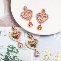 New Heart-shaped Colored Rhinestone Stud Earrings Nhjj142216 main image 5