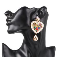 52483 Jujia Neue Europäische Und Amerikanische Kreative Jane Eyre Herzförmige Ohrringe Ohrringe Farbe Diamant Ohrringe Persönlichkeit All-match Frauen main image 6