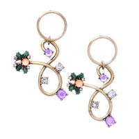 Creative Fresh Gemstone Flower Ladies Earrings Nhqd142227 main image 1