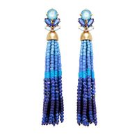 Retro Long Rice Beads Fringed Stud Earrings Nhqd142228 main image 2