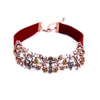 Fashion Flannel Gemstone Flower Bird Choker Nhqd142245 main image 6