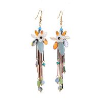 Fashion Long Shell Glass Beads Tassel Earrings Nhqd142248 main image 2
