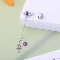 925 Argent Aiguille Asymétrique Boucles D'oreilles Oeil De Diable Diamant Boucles D'oreilles Coréenne Personnalité Creative Tendances Boucles D'oreilles Me97281 main image 5