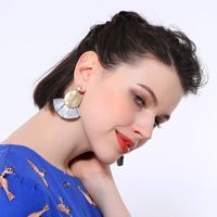 Bohemian Disc Fan-shaped Tassel Earrings Nhqd142307 main image 4
