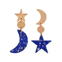 Sterling Argent Aiguille Étoiles Lune Boucles D'oreilles Femme Style Européen Et Américain De Mode Gracieuse En Ligne Influenceur Boucle D'oreille Avec Le Même Genre Ed02082d main image 6