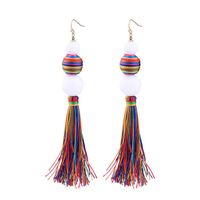Fashion Colorful Tassel Ball Earrings Nhqd142385 main image 1