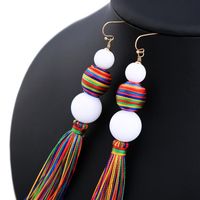 Fashion Colorful Tassel Ball Earrings Nhqd142385 main image 4
