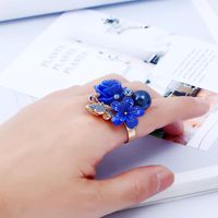 Fabrik Direkte Lieferung Europäischer Und Amerikanischer Modeschmuck Mode Diamant Zeigefinger Ring Öffnung Gold Persönlichkeit Rosen Ring Frauen main image 5