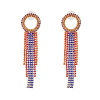 Fashion Claw Chain Studded Tassel Geometric Earrings Nhjj142138 sku image 4
