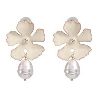 52253 Süße Blumen Ohrringe Weibliches Temperament All-match-eingelegte Perlen Tropfen Öl Bemalte Ohrringe Koreanische Einfache Ohrringe Frauen sku image 3