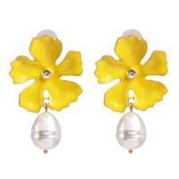 52253 Süße Blumen Ohrringe Weibliches Temperament All-match-eingelegte Perlen Tropfen Öl Bemalte Ohrringe Koreanische Einfache Ohrringe Frauen sku image 4