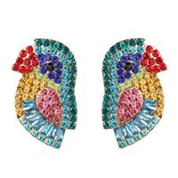Colorful Rhinestone-studded Bird Earrings Nhjj142145 sku image 2