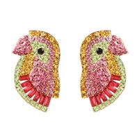 Colorful Rhinestone-studded Bird Earrings Nhjj142145 sku image 4