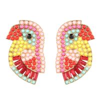 Colorful Rhinestone-studded Bird Earrings Nhjj142145 sku image 1