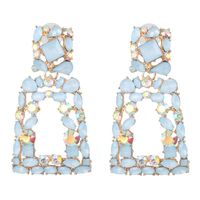 New Geometric Stained Glass Rhinestone Studded Hollow Earrings Nhjj142152 sku image 3