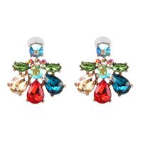 Fashion Rhinestone Glass Flower Earrings Nhjj142196 sku image 1
