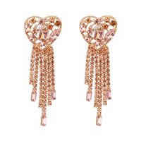 52342 Jujia Neue Europäische Und Amerikanische Herzförmige Quaste Diamant Ohrringe Ohrringe Persönlichkeit Einfache Koreanische Mode All-match sku image 4