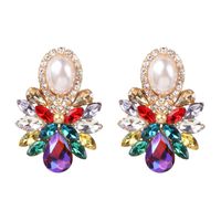 Fashion Rhinestone Glass Flower Earrings Nhjj142205 sku image 1