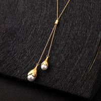 Simple Long Beads Pendant Necklace Nhqd142265 sku image 1