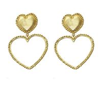 Womens Heart-shaped Electroplating Alloy Earrings Nhot142432 sku image 1