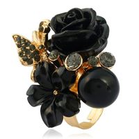 Fabrik Direkte Lieferung Europäischer Und Amerikanischer Modeschmuck Mode Diamant Zeigefinger Ring Öffnung Gold Persönlichkeit Rosen Ring Frauen sku image 2