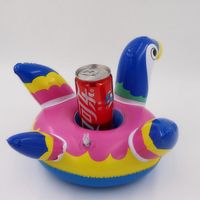 Wanmei Großhandel Einteilige Farbe Papageien Becher Sitz Aufblasbare Wasser Untersetzer Schwimmende Getränke Becher Halter main image 1