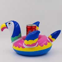 Wanmei Großhandel Einteilige Farbe Papageien Becher Sitz Aufblasbare Wasser Untersetzer Schwimmende Getränke Becher Halter main image 3
