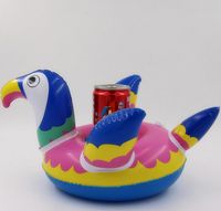 Wanmei Großhandel Einteilige Farbe Papageien Becher Sitz Aufblasbare Wasser Untersetzer Schwimmende Getränke Becher Halter main image 5