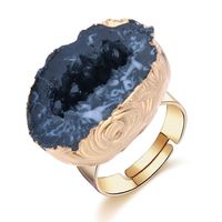 Europäischer Und Amerikanischer Grenz Überschreiten Der Neuer Schmuck Imitation Naturstein Unregelmäßiger Ring Kristall Höhle Goldring Außenhandel Harz Verstellbarer Ring main image 6