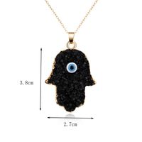 Wholesale Jewelry Artistic Irregular Palm Eye Alloy Natural Stone Pendant Necklace main image 6