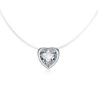 New Transparent Zircon Heart-shaped Necklace Nhgo142773 main image 2