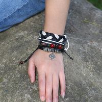 Punk Factory Direkt Vertrieb Perlen Rindsleder Armband Retro Gewebtes Hanfseil Armband Diy Dreiteiliges Kombination Armband main image 6
