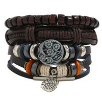 Hand-knitted Leather Bracelet Men Bracelet Nhpk142837 main image 1