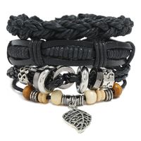 Européen Et Américain Nouveau Accessoires En Peau De Vache En Cuir De Chanvre Corde Multiples Main-tissé Hommes Bracelet Croix-frontière Fournir main image 2