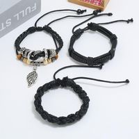 Européen Et Américain Nouveau Accessoires En Peau De Vache En Cuir De Chanvre Corde Multiples Main-tissé Hommes Bracelet Croix-frontière Fournir main image 4