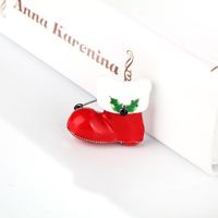 Fashion Alloy Painted Drops Christmas Boots Brooch Nhdr142855 main image 4