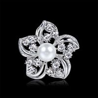Neue Koreanische Version Der Corsage Mode Legierung Diamant Perlen Blume Kragen Nadel Weibliche Brosche Stift Großhandel Spot main image 4