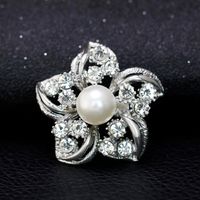 Neue Koreanische Version Der Corsage Mode Legierung Diamant Perlen Blume Kragen Nadel Weibliche Brosche Stift Großhandel Spot main image 6
