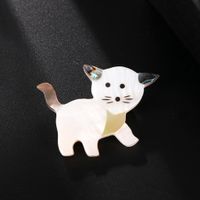 Cartoon Cute Alloy Drop Oil White Cat Brooch Nhdr142871 main image 4