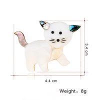 Cartoon Cute Alloy Drop Oil White Cat Brooch Nhdr142871 main image 6